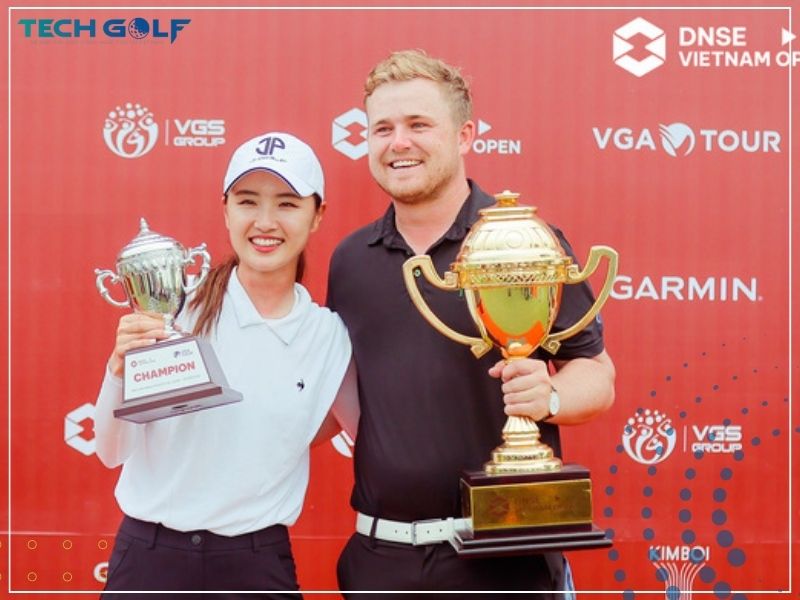 Nhà vô địch nam và nữ - Lina Kim (Hàn Quốc) tại DNSE Vietnam Open 2022 - Ảnh: VGA