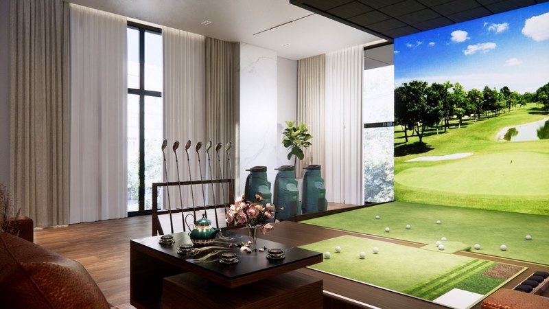 Phòng golf 3D mang lại đẳng cấp, sang trọng cho biệt thự
