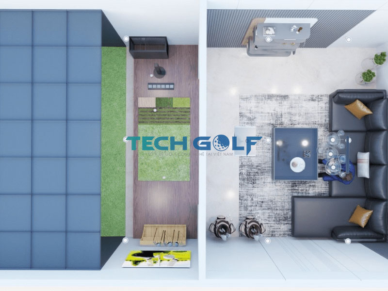 Techgolf thiết kế bản vẽ 3D cho phòng golf GTR