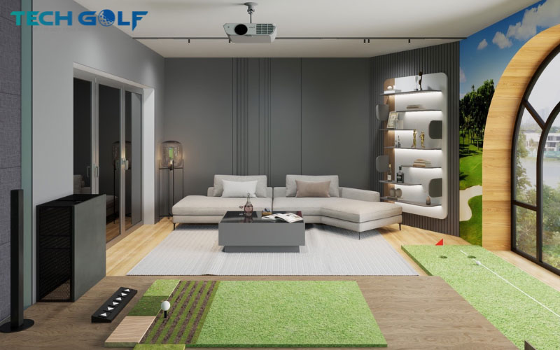 Phòng golf 3D có thiết kế hài hòa với phong cách của cả căn nhà