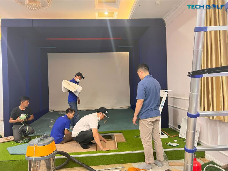 Đội ngũ Techgolf thi công phòng golf 3D hỏa tốc