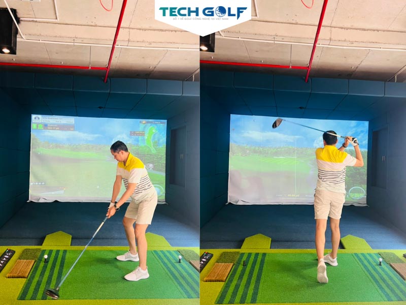 Mr. Nam trải nghiệm phòng đánh golf 3D GTS cao cấp