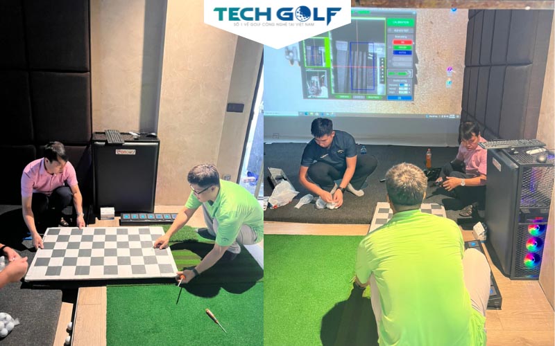 Mr. Park Joon Ho giám sát lắp đặt sàn và hệ thống cảm biến của phòng golf 3D
