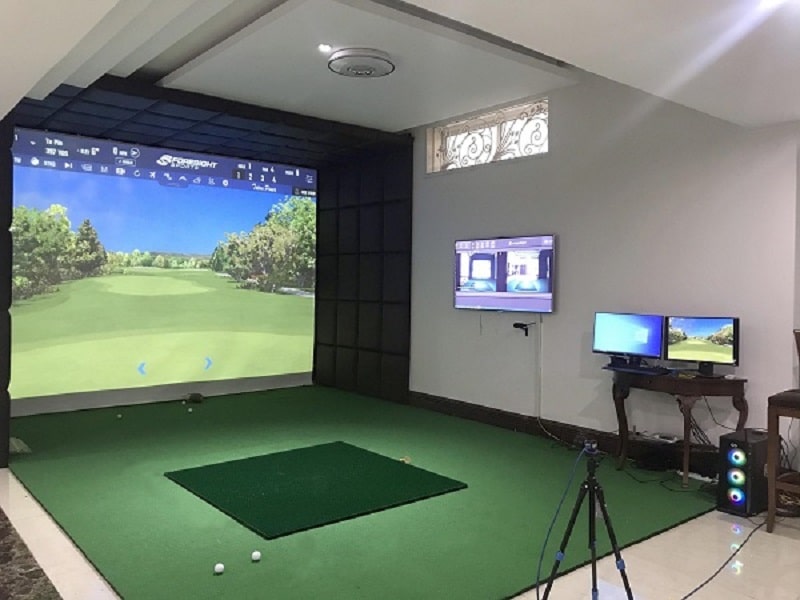 Màn hình chiếu đơn tại phòng tập golf 3D