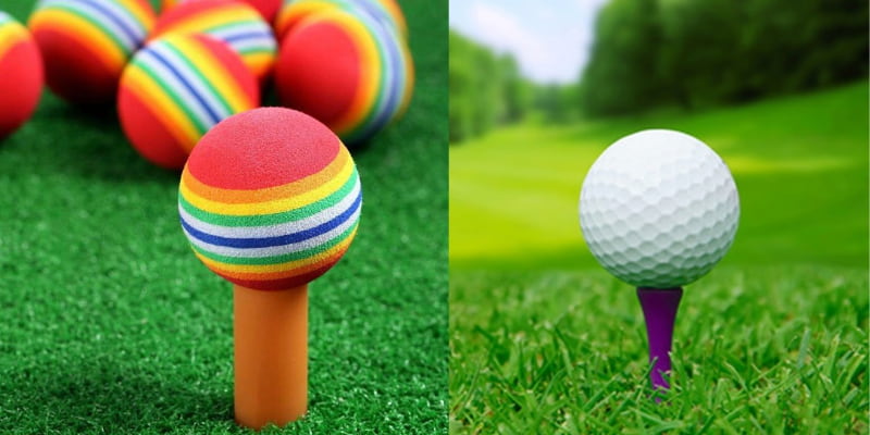 Bóng xốp golf và bóng chuyên dụng sẽ có sự khác biệt về chất liệu và cấu tạo