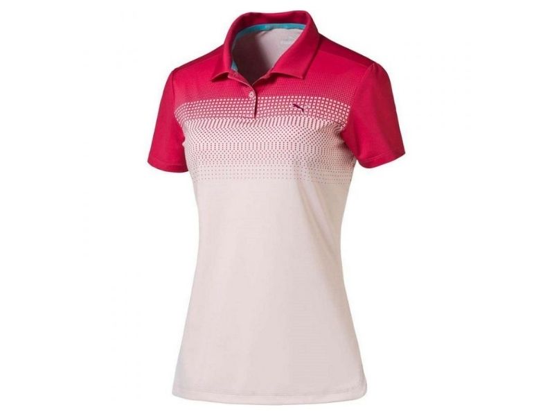 Áo golf Polo W Colorblock Fade Puma với tông màu hồng nữ tính