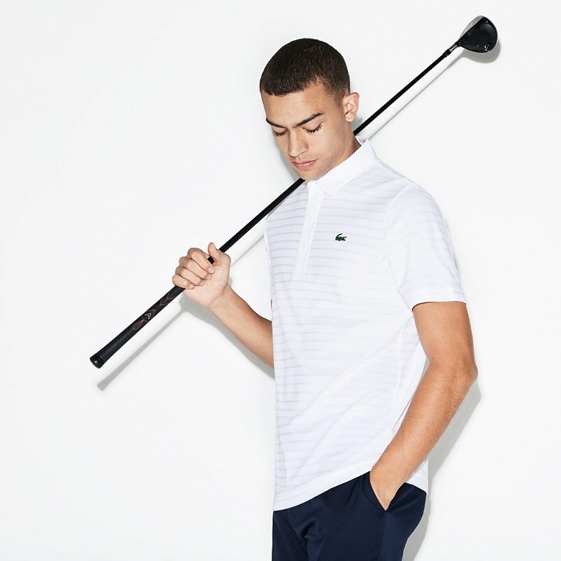 Áo chơi golf polo Lacoste được nhà sản xuất làm từ chất liệu vải cotton 100%