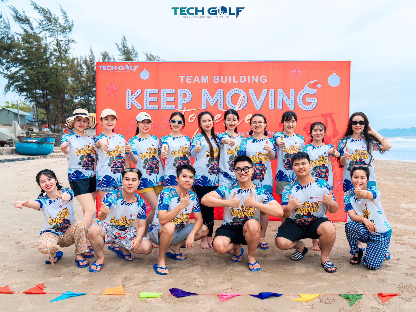 Tập thể CBNV Techgolf hào hứng với những hoạt động teambuilding quý IV