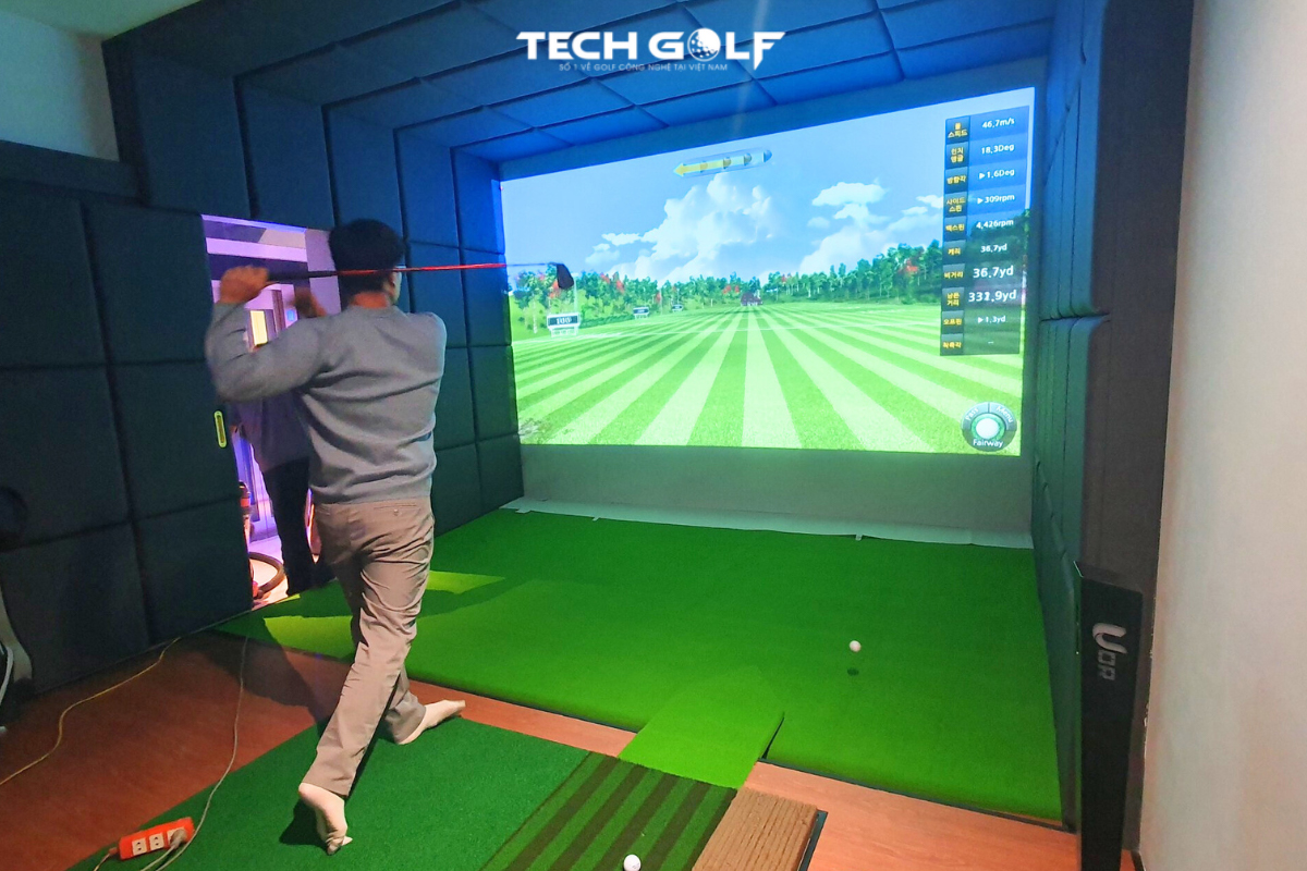 Phòng golf 3D Okongolf đã hoàn thiện và sẵn sàng bàn giao cho chị