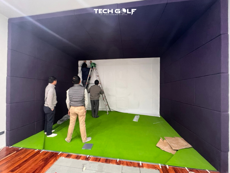Hoàn thiện phần khung thép và mặt sàn của phòng golf 3D