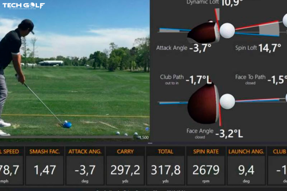Tính năng phân tích các chỉ số của cú đánh được tích hợp trong phần mềm golf 3D