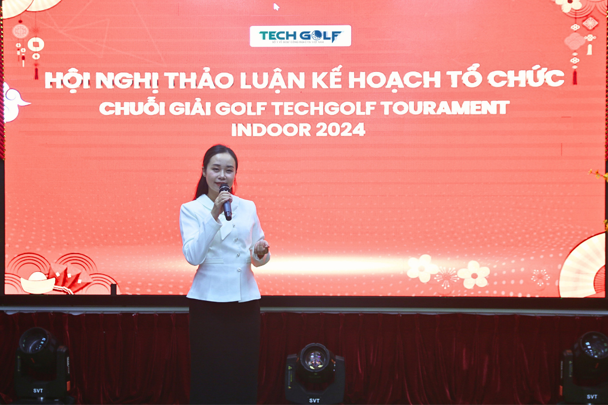TGĐ Đinh Thị Quỳnh Trang phát biểu trong Hội nghị thảo luận kế hoạch tổ chức chuỗi giải golf 3D