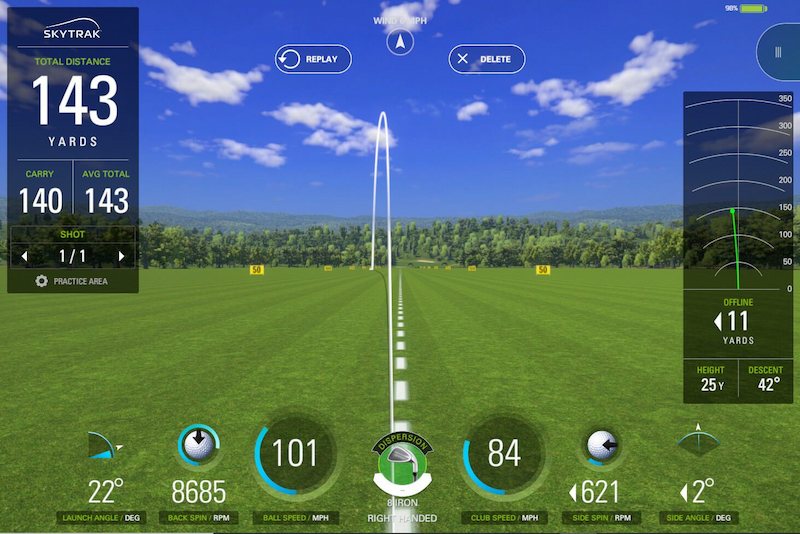 Cảm biến golf SkyTrak phân tích dữ liệu cú đánh bóng nhanh chóng, chuẩn xác