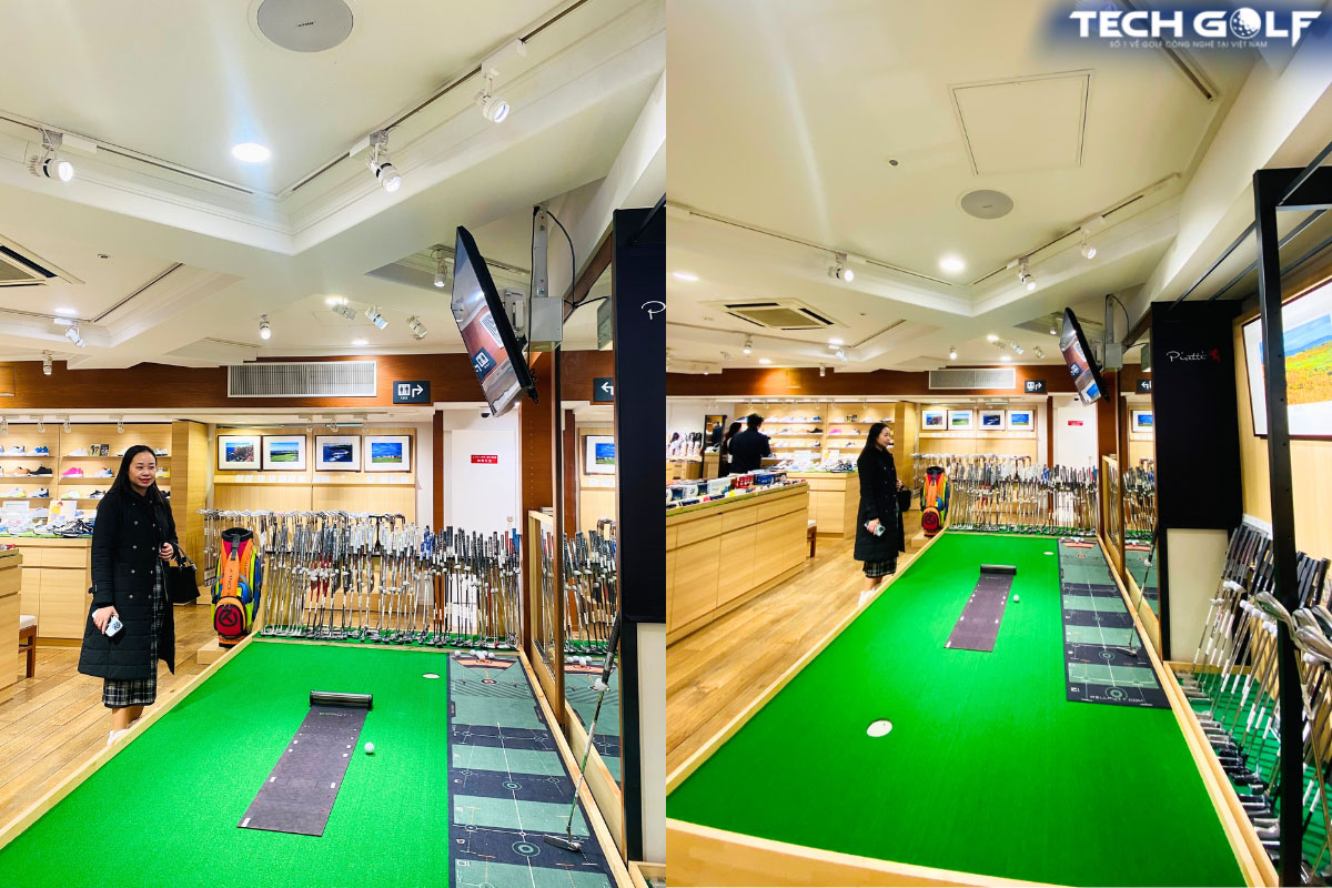TGĐ Đinh Thị Quỳnh Trang trải nghiệm các sản phẩm công nghệ golf tại triển lãm