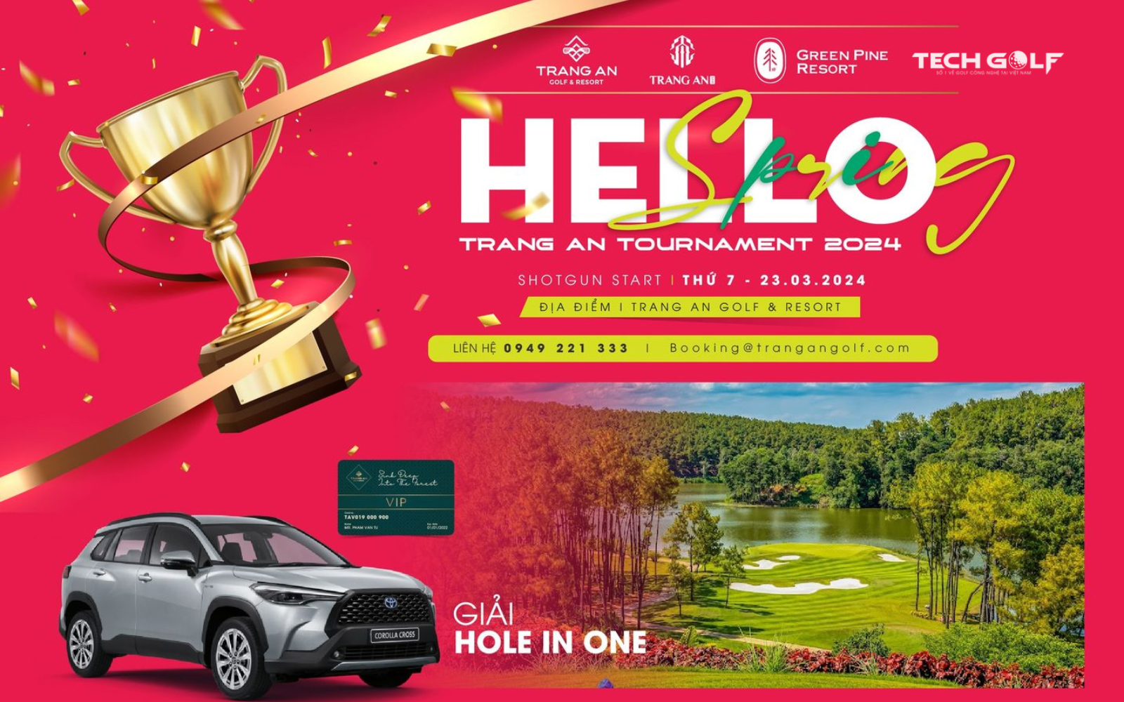 Giải golf Hello Spring Trang An Tournament 2024 với tổng giá trị giải thưởng lên đến 1 tỷ đồng