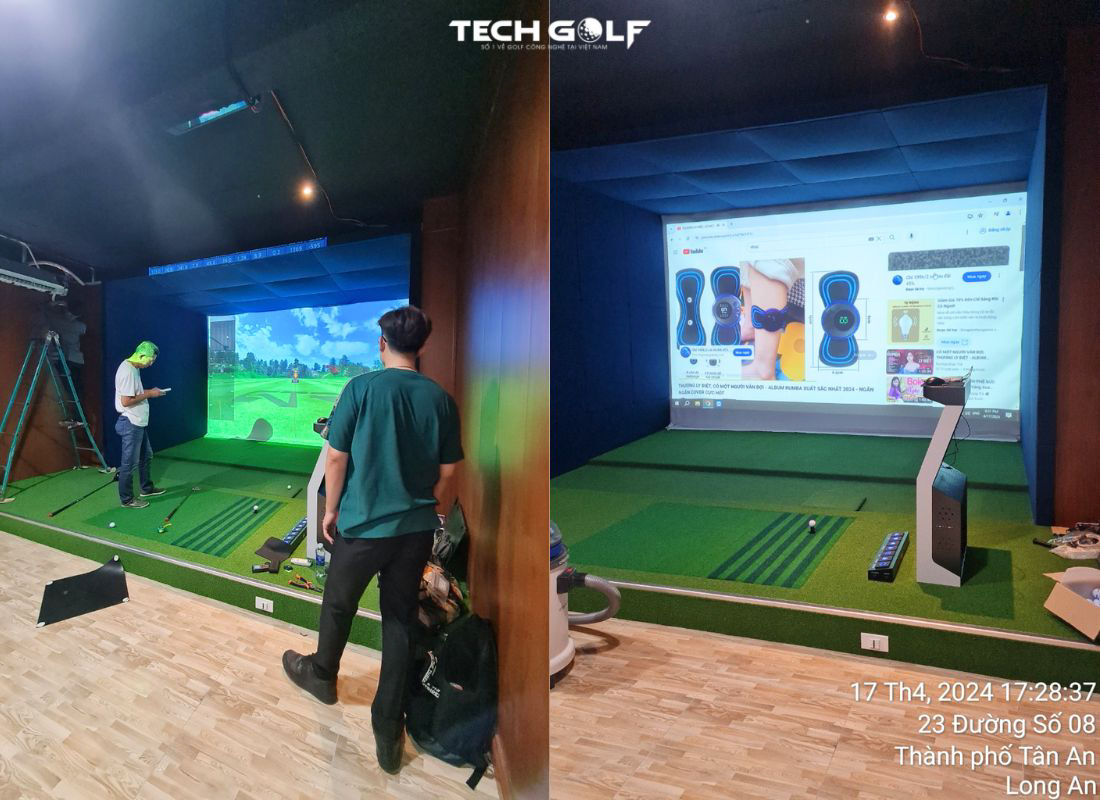 Đội ngũ Techgolf thi công phòng VIP thần tốc để đảm bảo tiến độ khai trương hệ thống golf 3D club Tân An