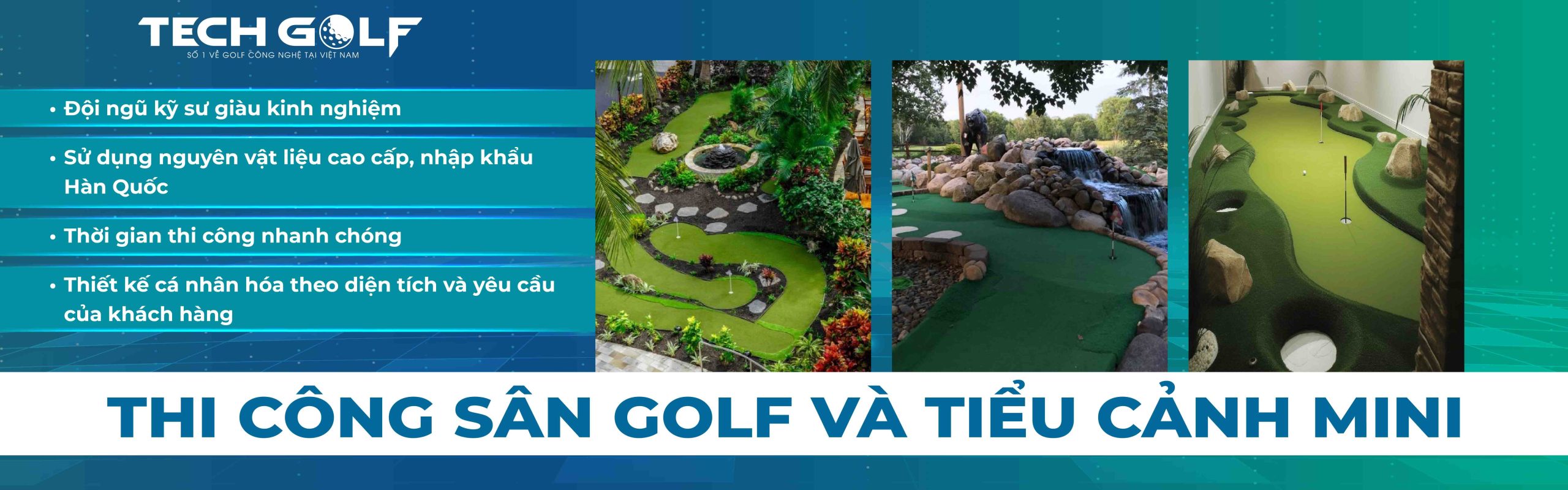 Thi công sân golf và tiểu cảnh mini