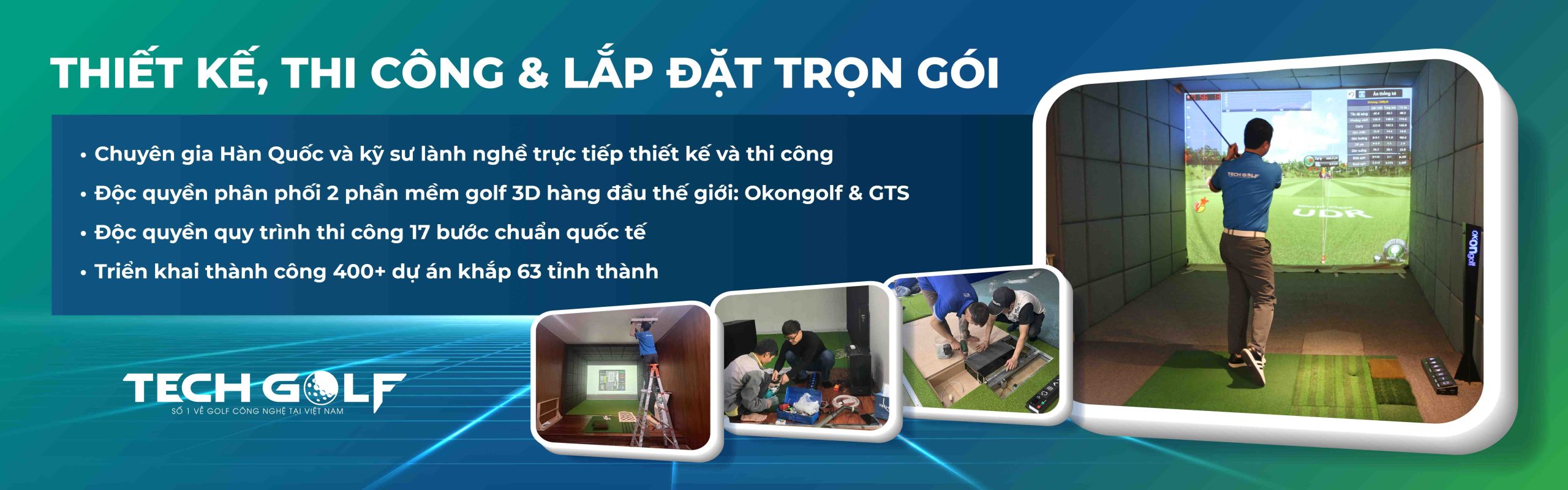 Thiết kế, thi công và lắp đặt phòng golf 3D trọn gói