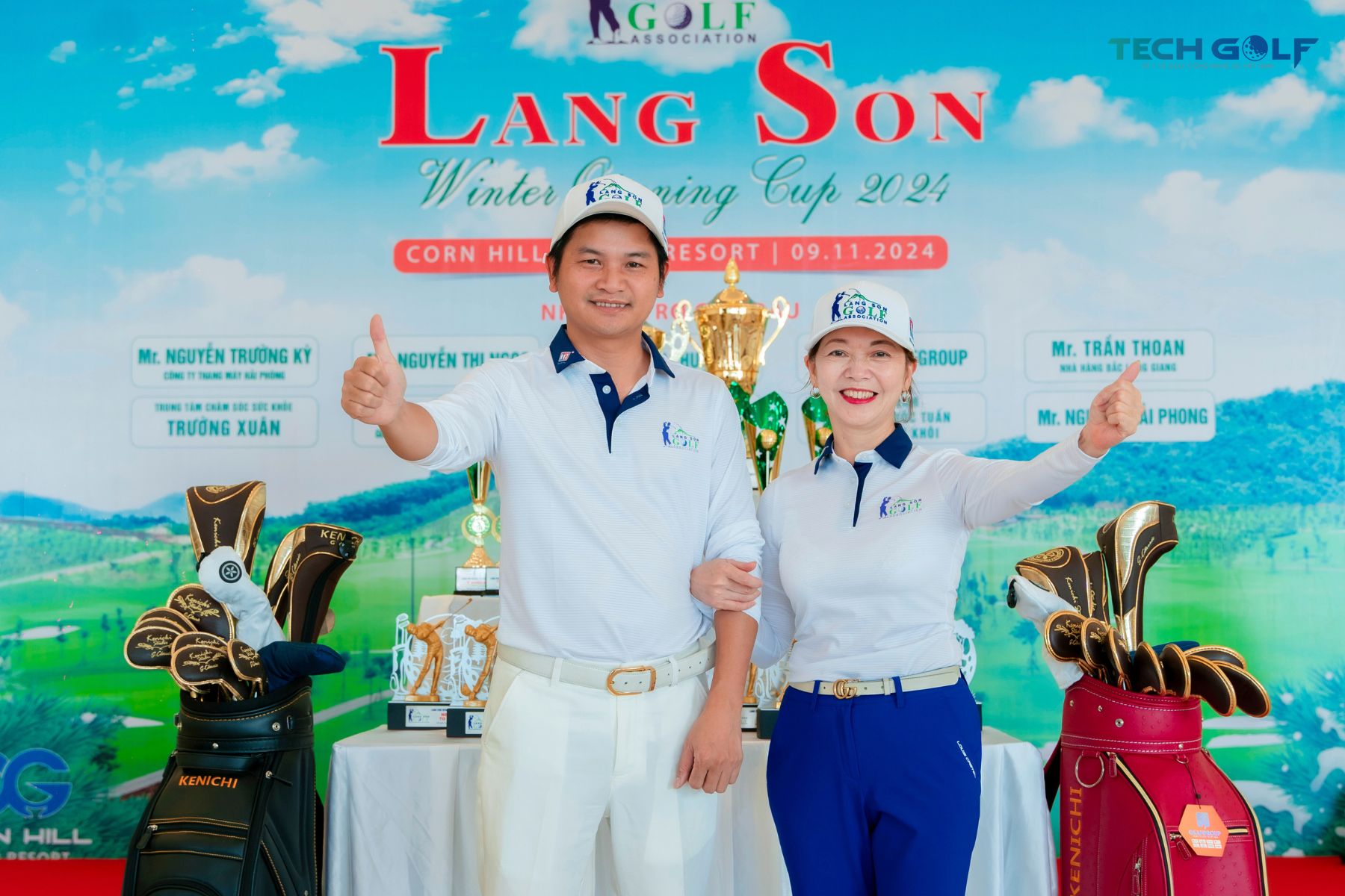 GĐ Tiến Dũng và golfer Hồng Nguyễn hân hoan hội ngộ tại giải Lạng Sơn Winter Opening Cup 2024